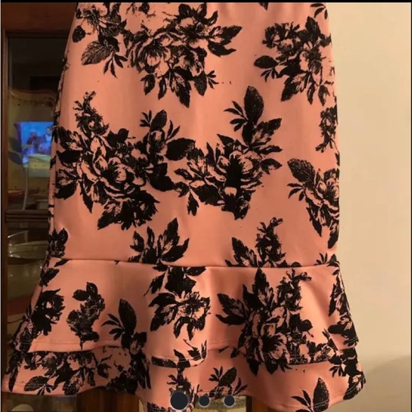 Blue Stretchable Flared Knee Pencil Skirt - Picture 6 of 6